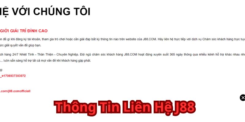 Thông Tin Liên Hệ J88