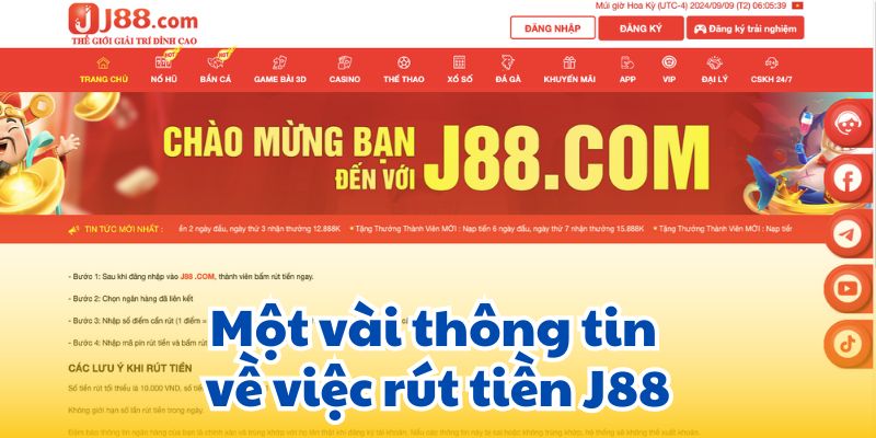 Một vài thông tin về việc rút tiền J88.